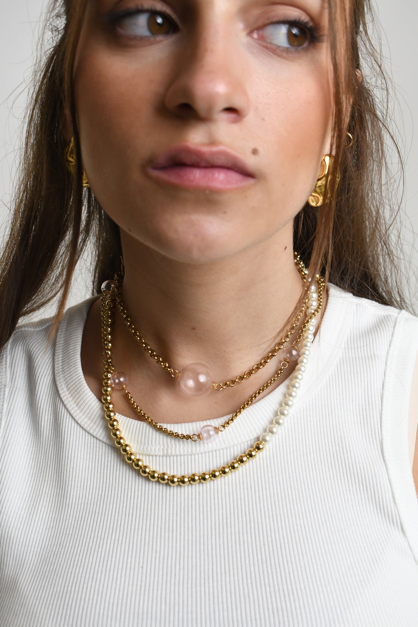 COLLAR PERLAS HALF & HALF